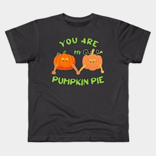 Cute Pumpkins Couple Pumpkin Pie Kids T-Shirt